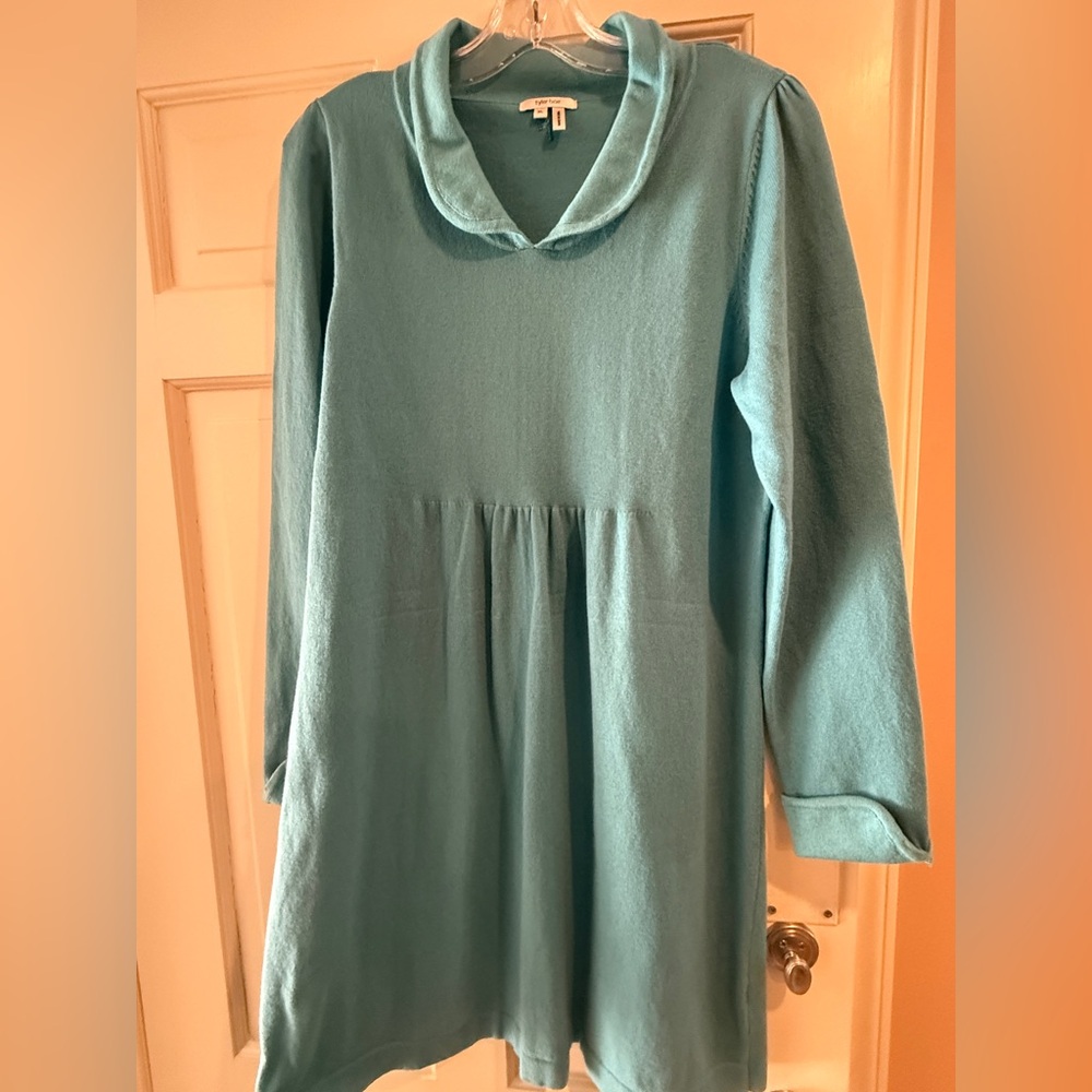Elegant Teal Women's Sweater Dress